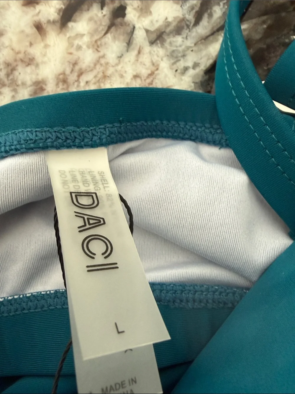 Teal Strapless Ruffle Swim - Picture 3 of 6